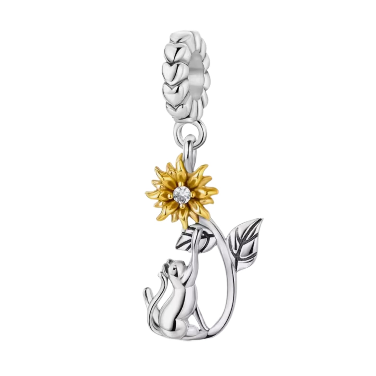 Cat & Sunflower Charm