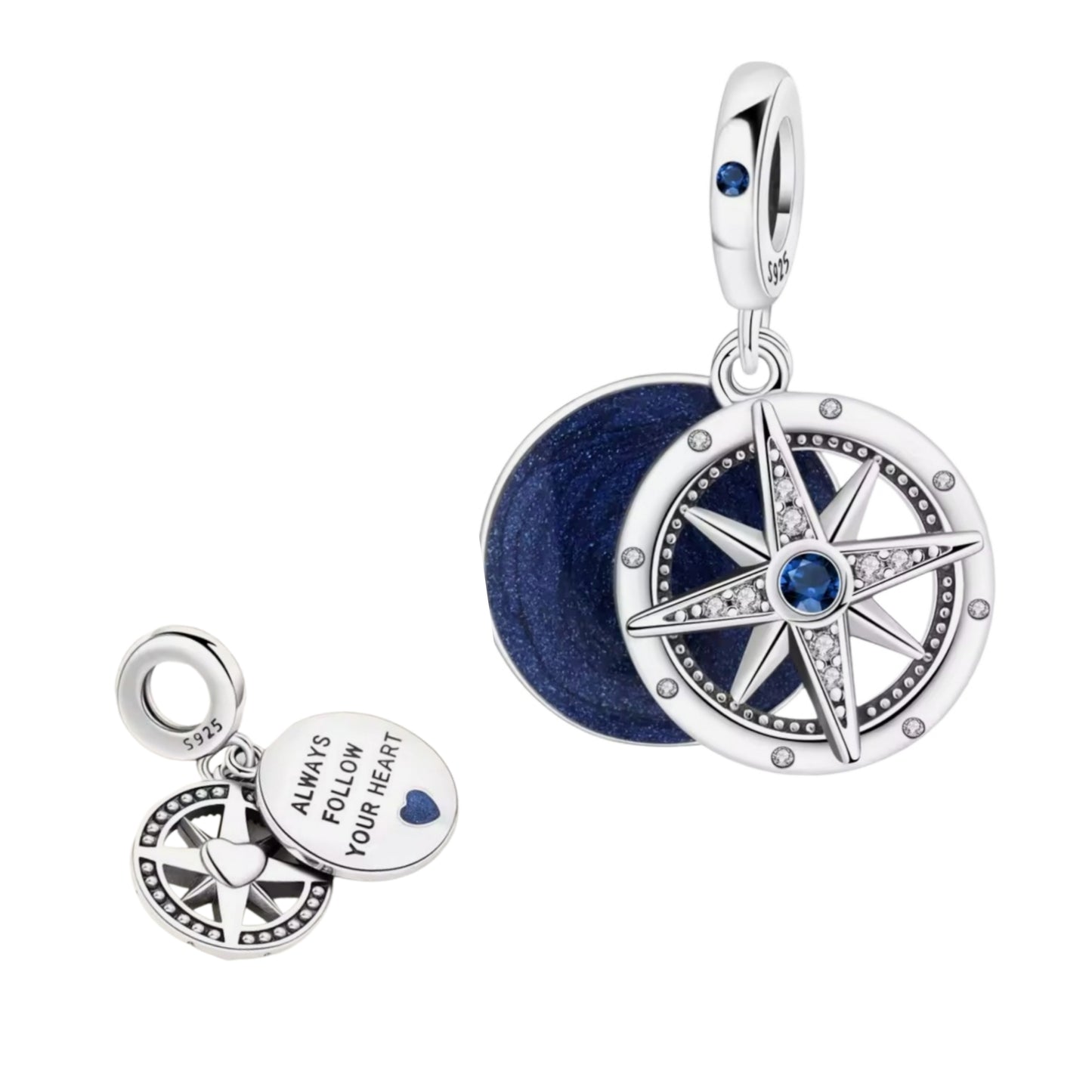 Compass 'Always follow your Heart' Charm