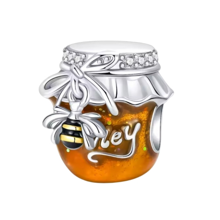 Sparkling Honey Jar & Bee Charm