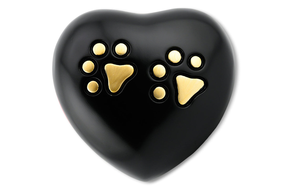 Amberley Heart Urn - Black- 350cc - Sparks Charms