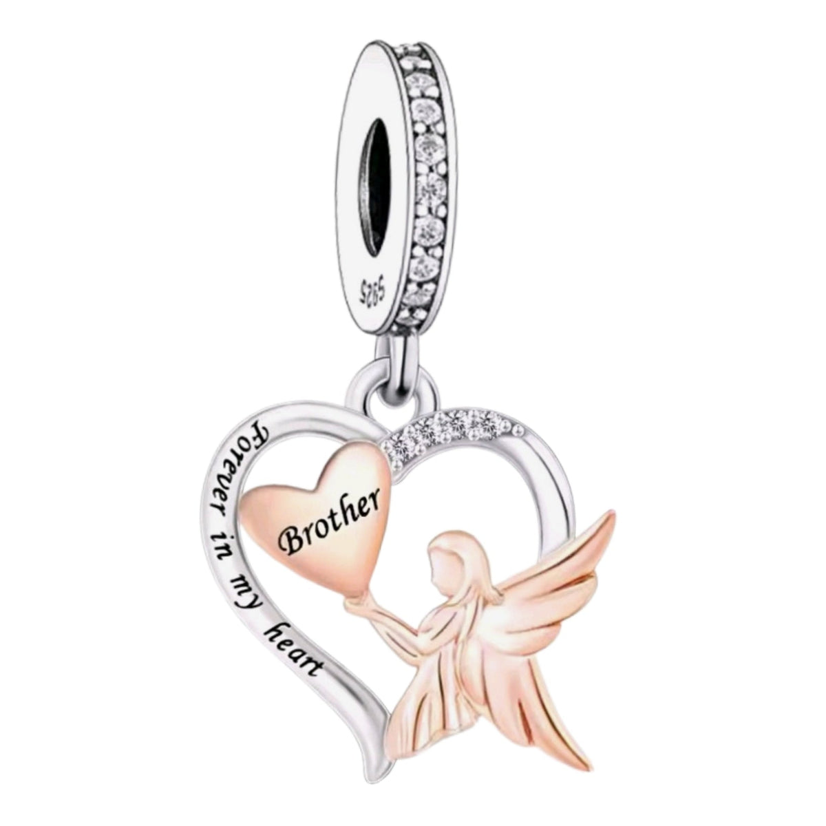 Angel Holding Heart ' Forever in my heart' Memorial Charm - Sparks Charms