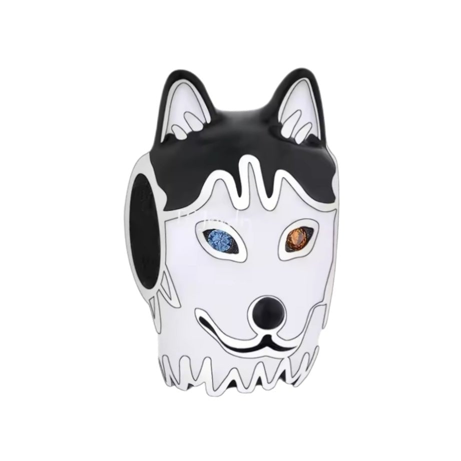 Bi-eyed Heterochromia Husky Head Bead Charm - Sparks Charms