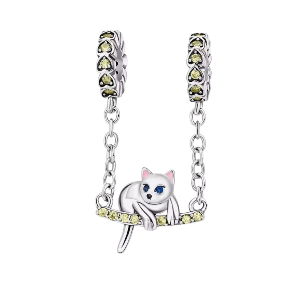 Cat Swing Slide on Safety Chain - Sparks Charms