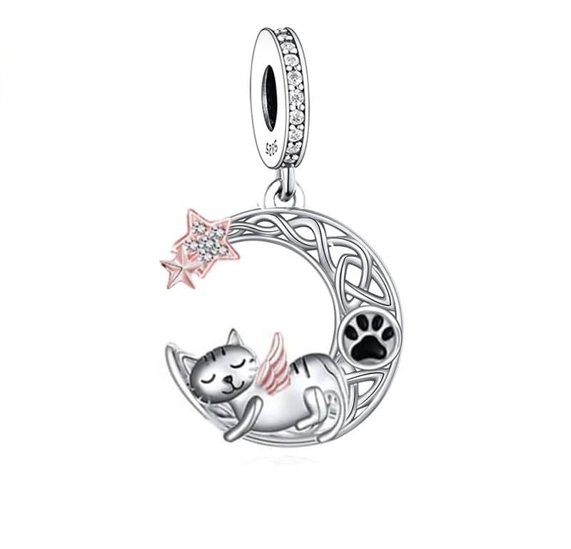 Cat with Wings on the Moon Charm - Sparks Charms