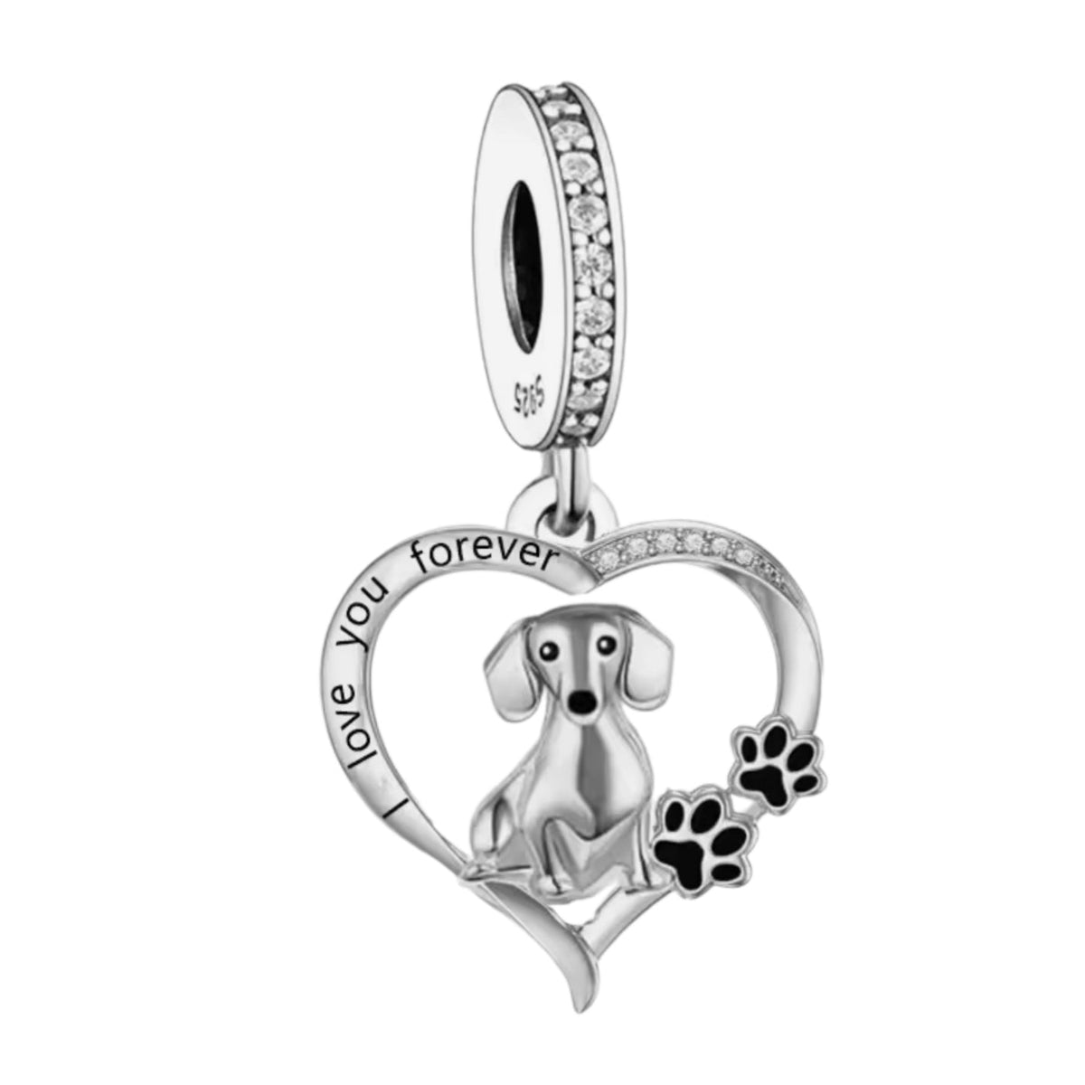 Dachshund 'I love you forever' Charm - Sparks Charms