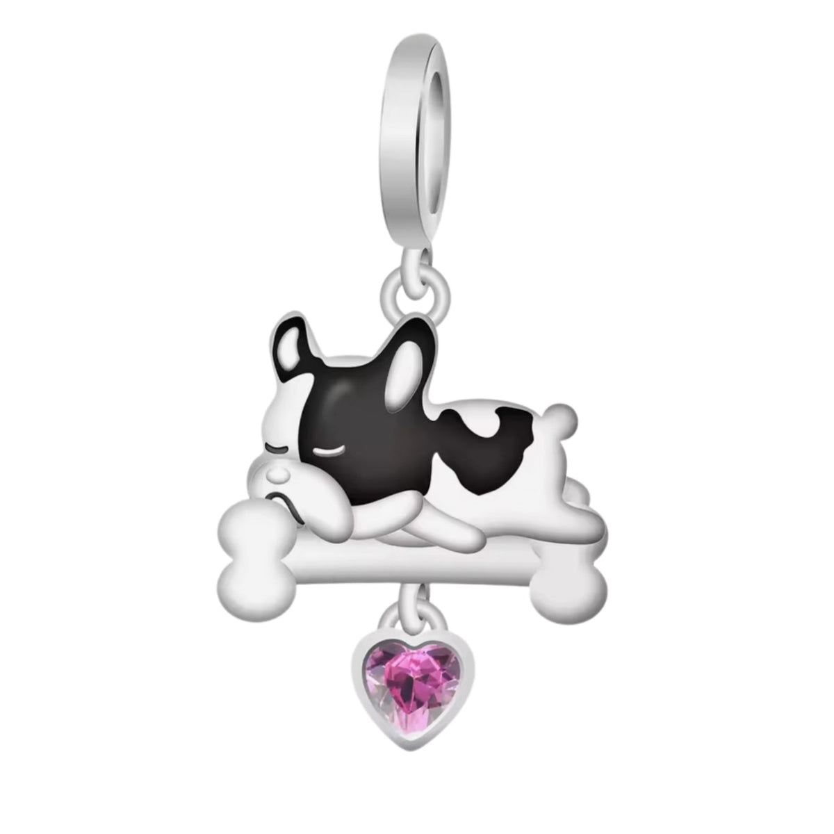 French Bulldog 'Frenchie' Sleeping on a Bone Charm - Sparks Charms