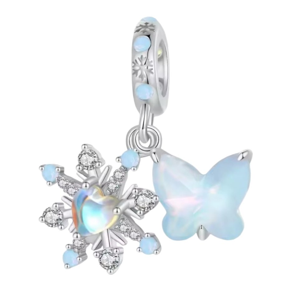 Frosted Butterfly & Snowflake Charm - Sparks Charms