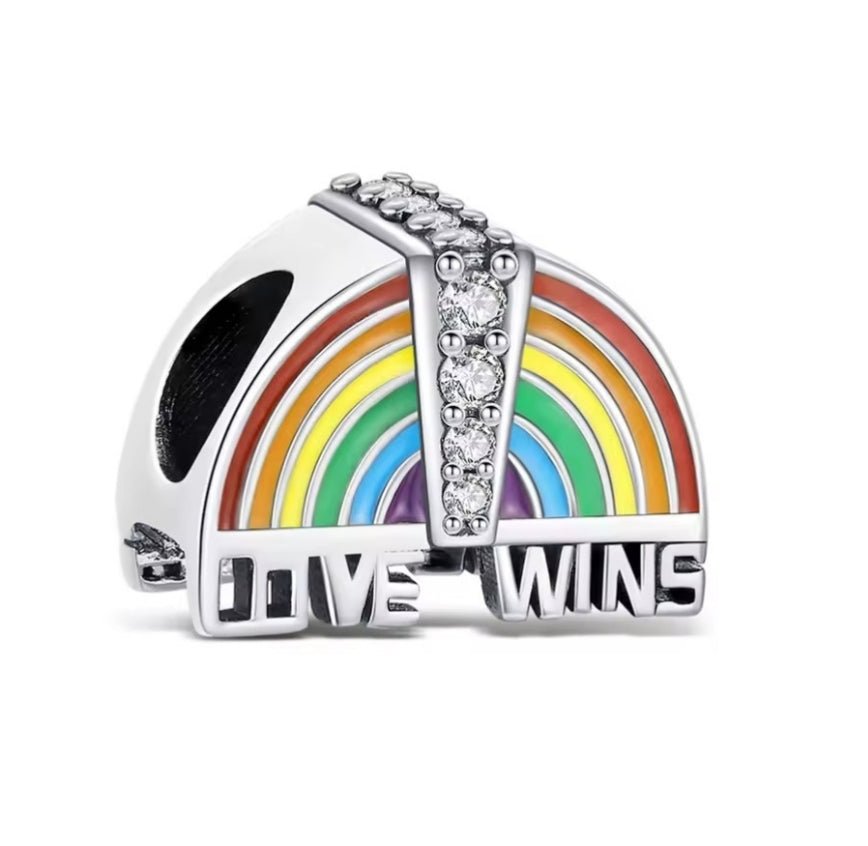 Gay Pride 'Love Wins' Heart Charm - Sparks Charms