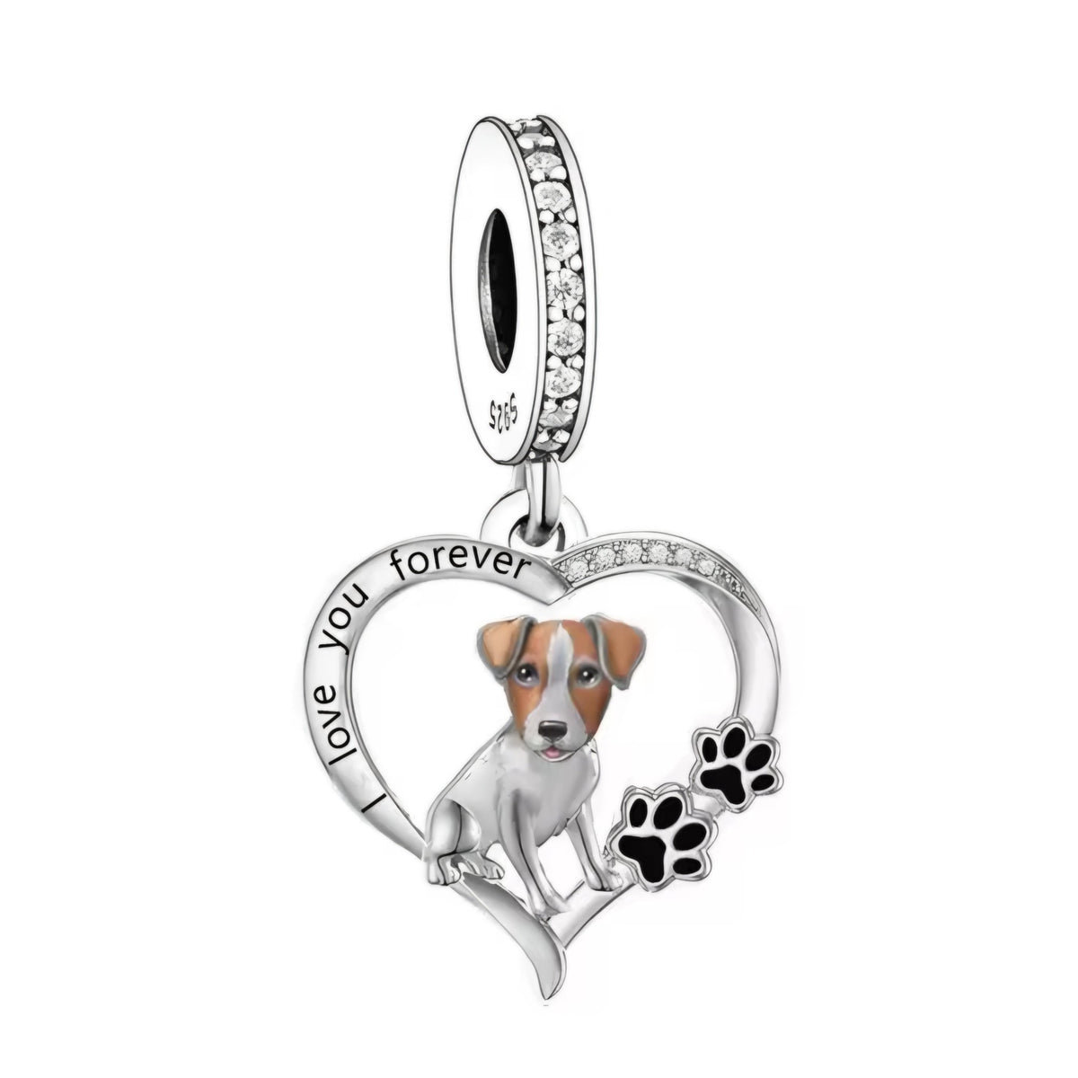 Jack Russell 'I love you forever' Charm - Sparks Charms