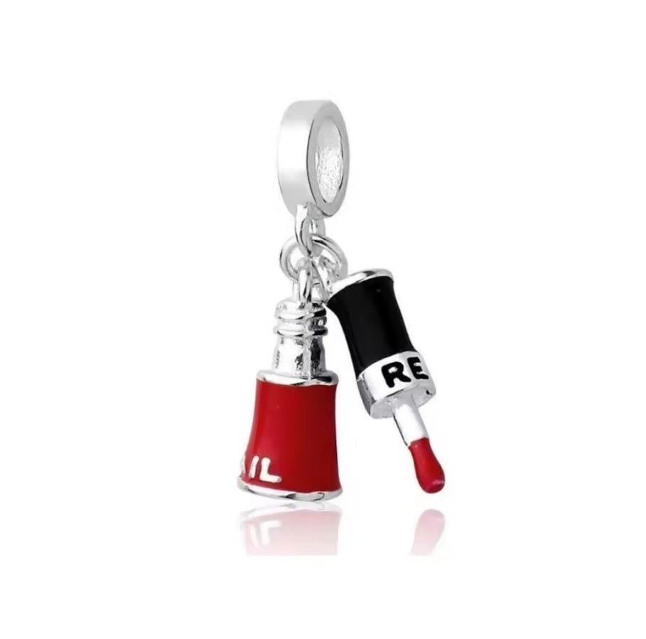 Pink & Red Nail Varnish Nail Technicians Charm - Sparks Charms
