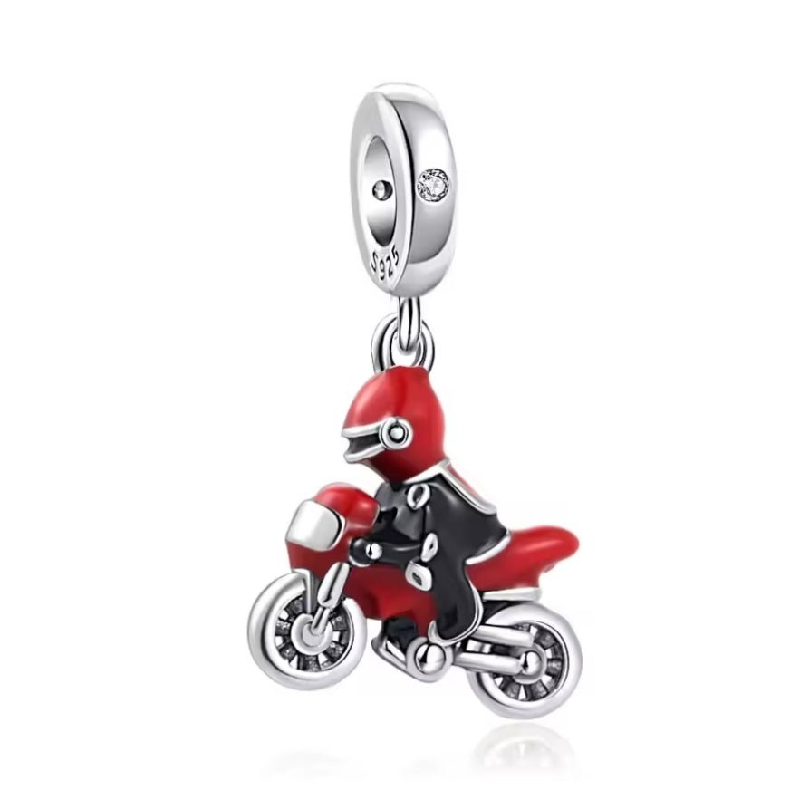 Red Motorbike & Rider Charm - Sparks Charms