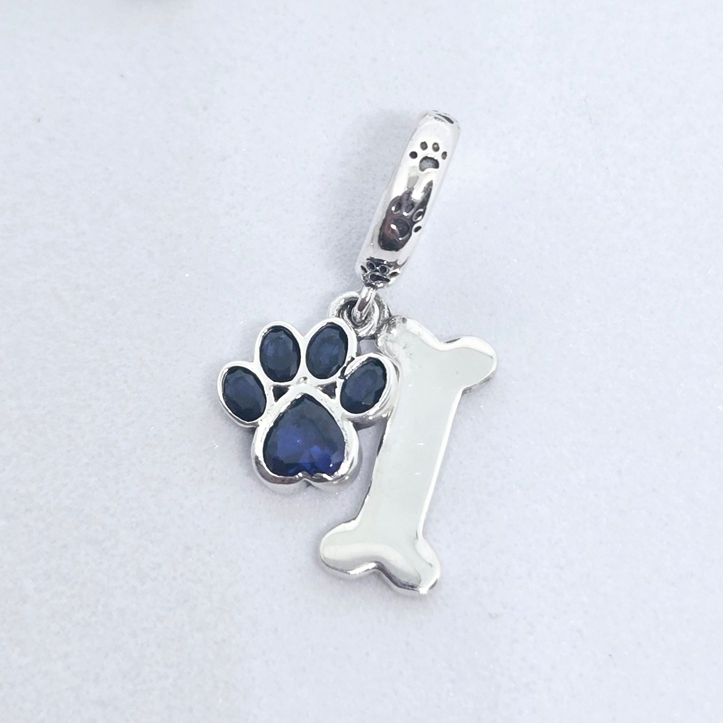 Paw & Bone or Paw & Fish in Pink/Blue Charm