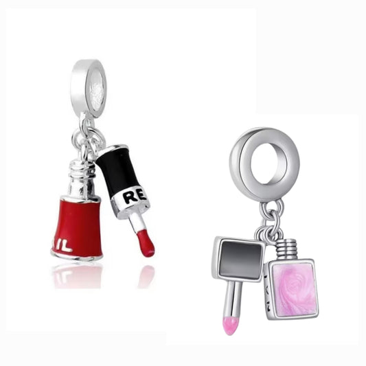 Pink & Red Nail Varnish Nail Technicians Charm