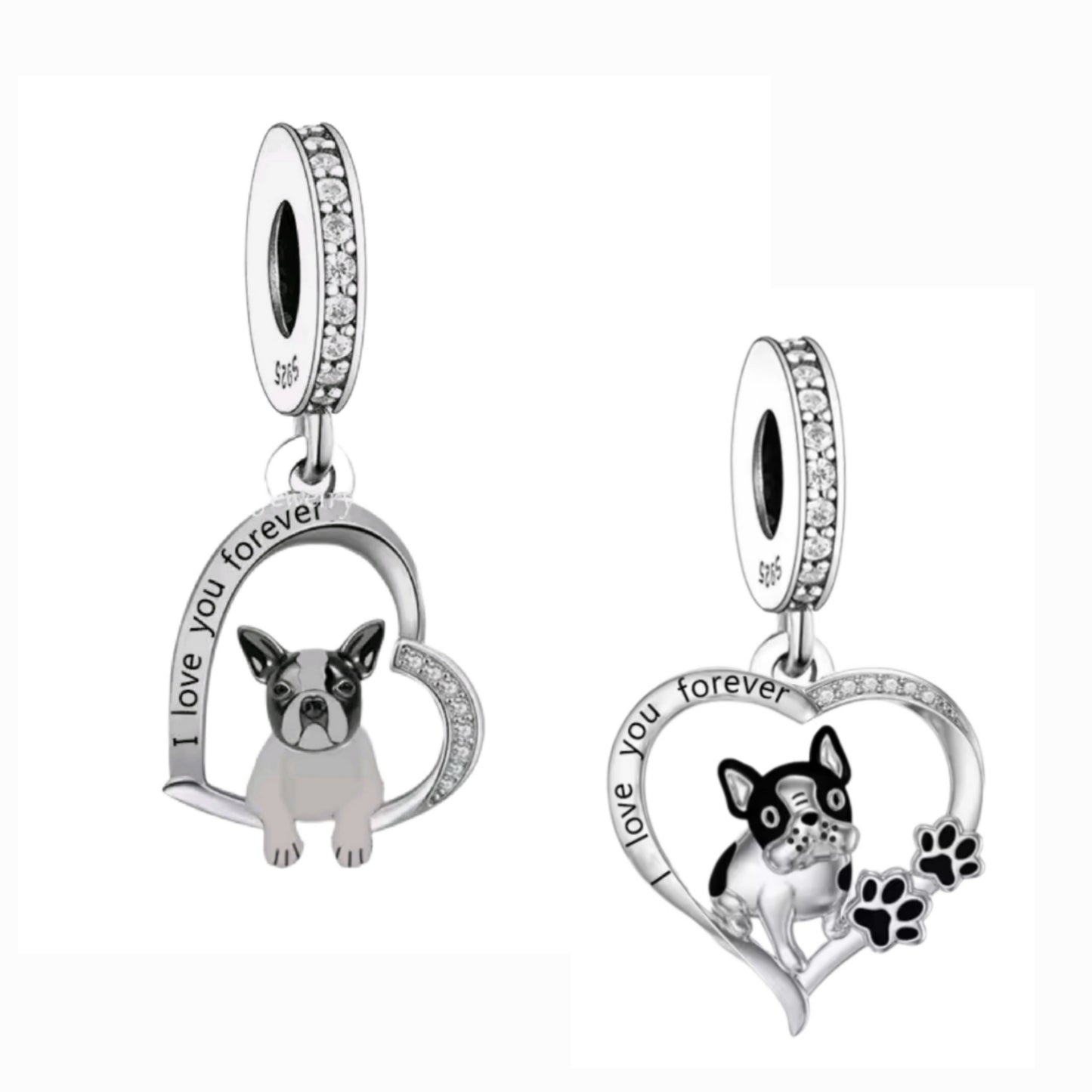 French Bulldog Frenchie 'I love you forever' Charm
