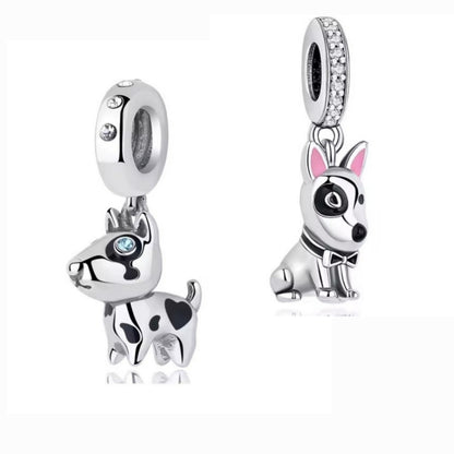 Black & White English Bull Terrier Dangle Charm