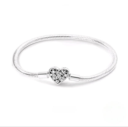 'Lucky to have you' or 'Love' Heart Charm Bracelet