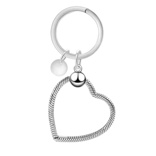 925 Silver Heart Charm Keyring in Gift Box