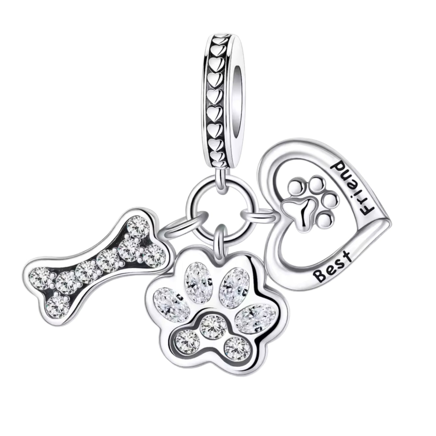 Paw Bone & Heart 'Best Friend' Charm