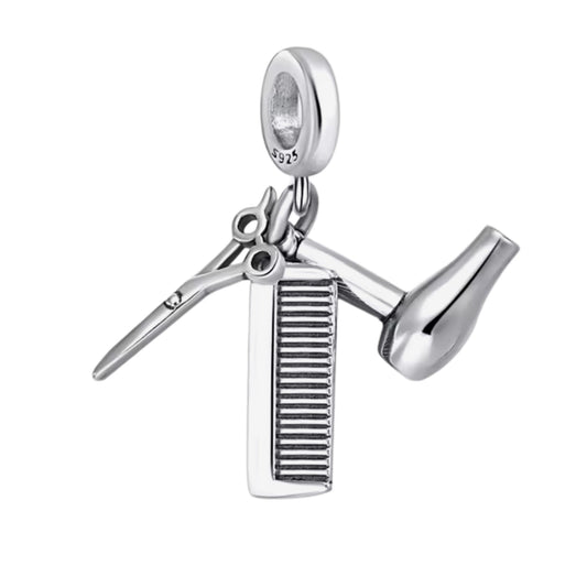 Hairdresser Scissors Comb & Hairdryer Charm