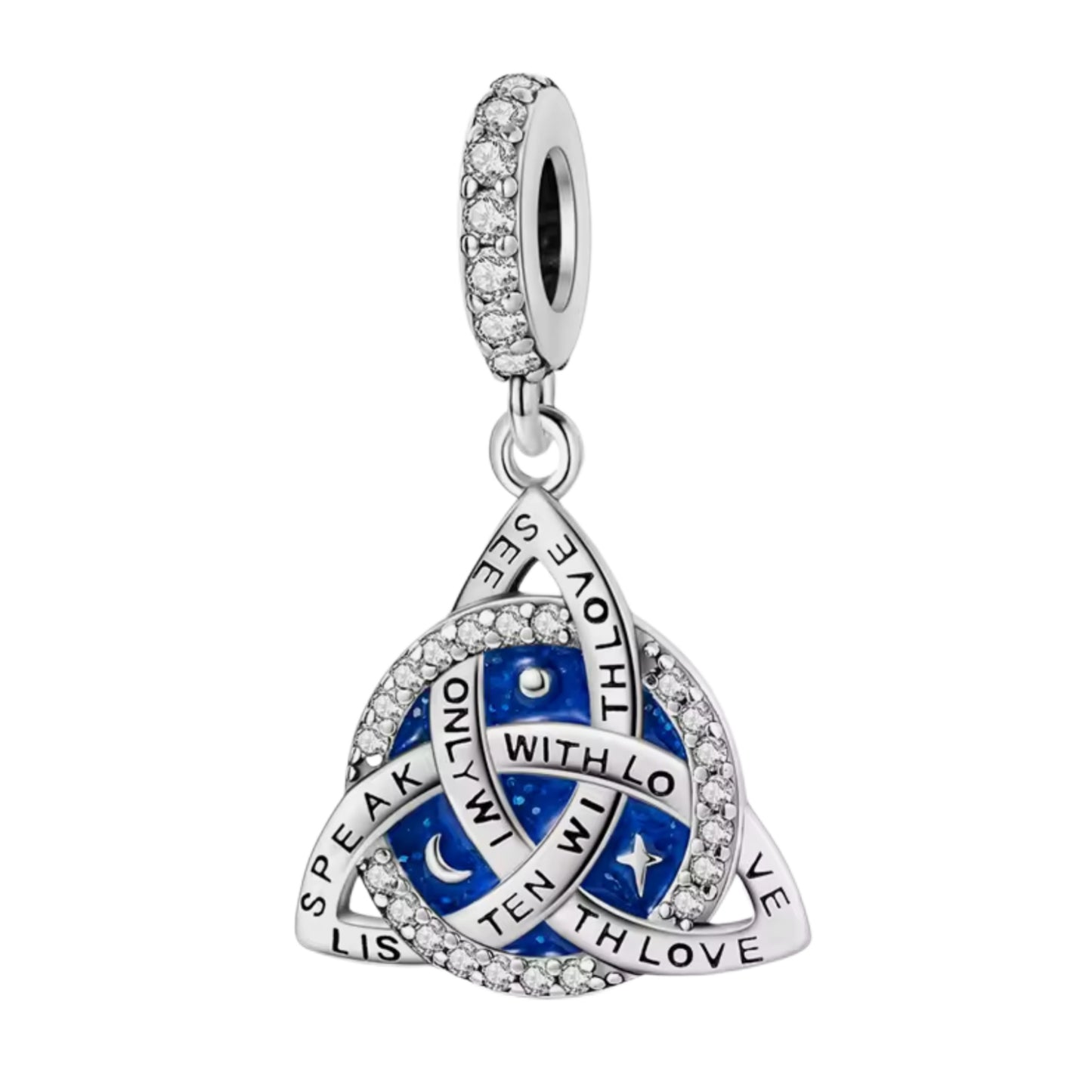Triquetra 'Speak, Listen, See with Love' Charm