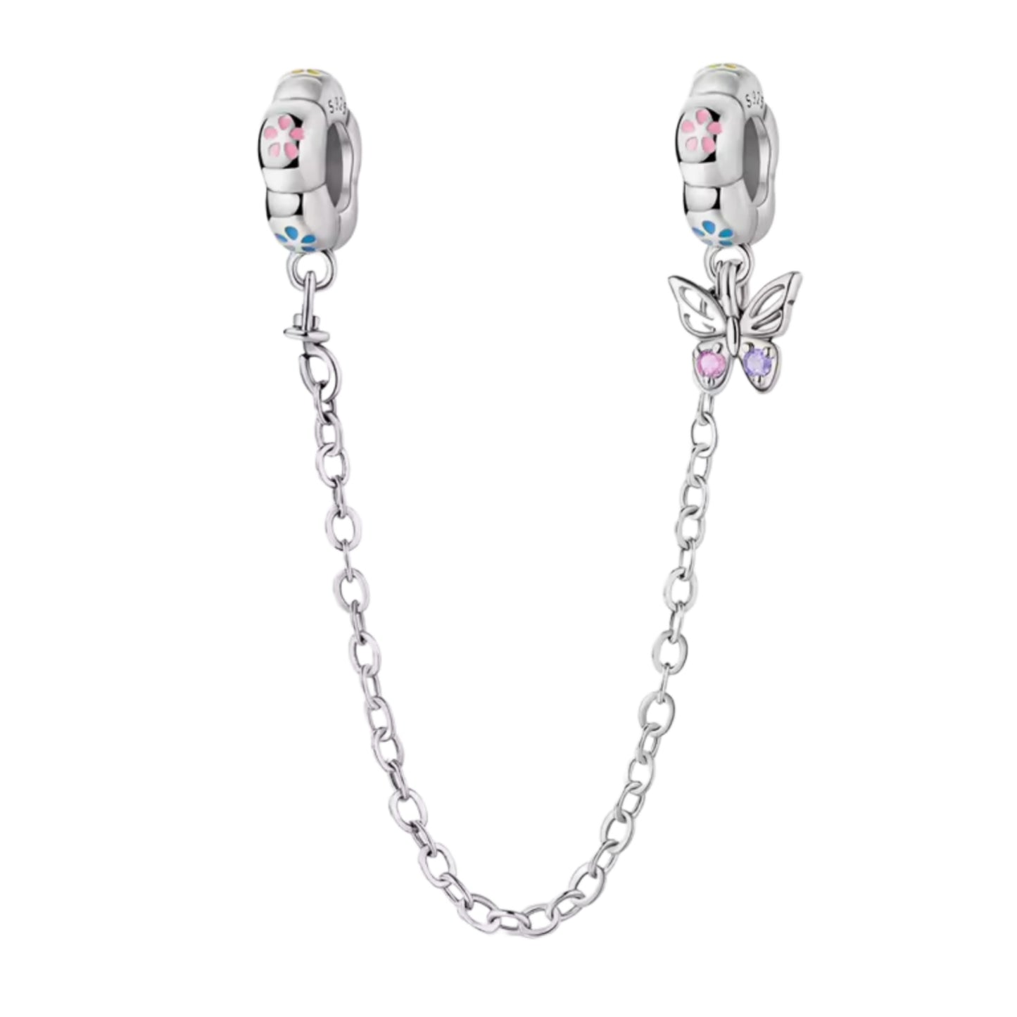 Flower & Butterfly Slide on Safety Chain