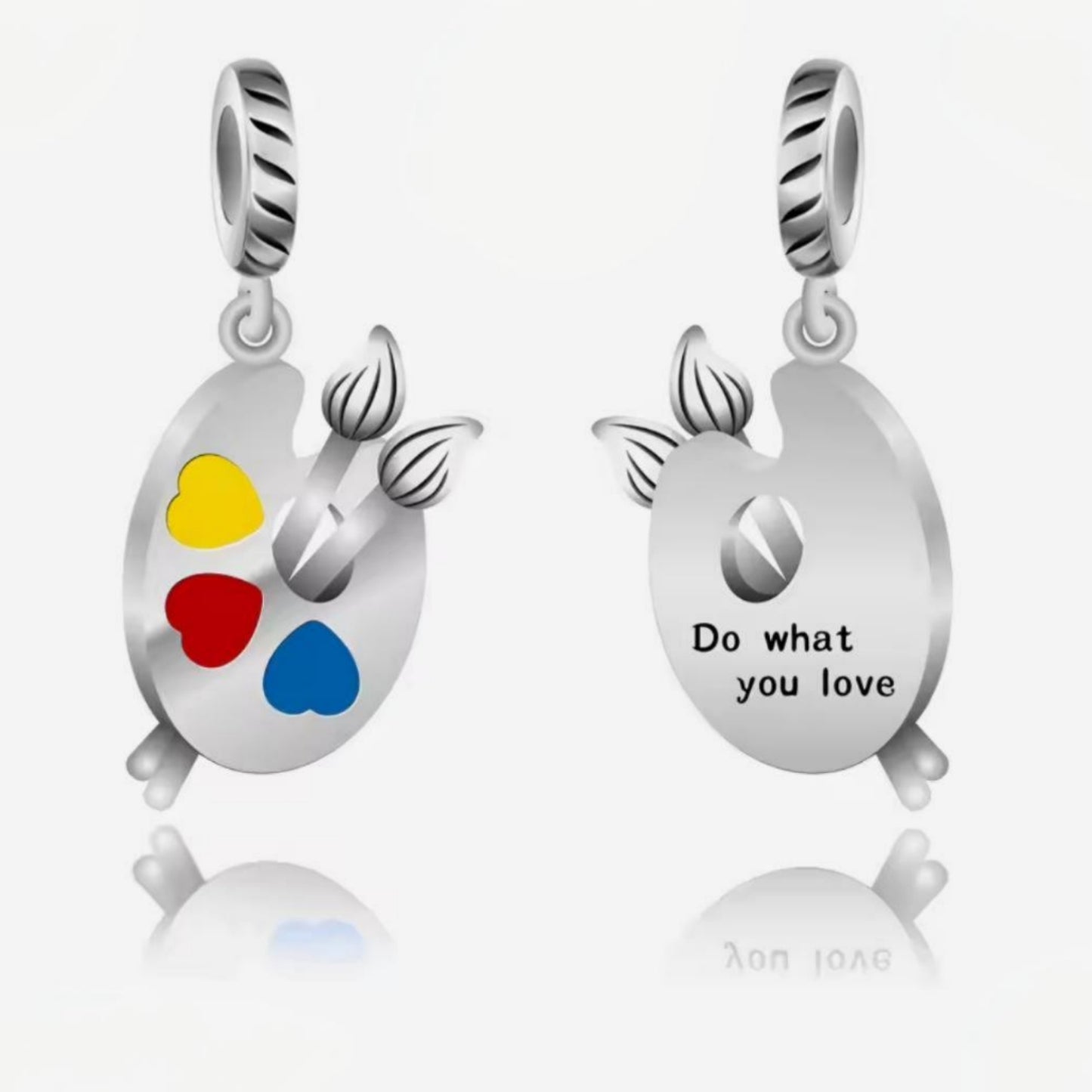 Artist Paint Pallet & Brush 'Always do what you love' Charm