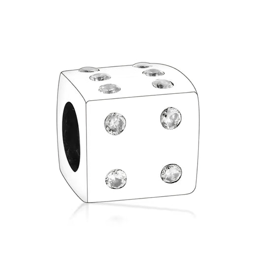 Sparkling Dice Bead Charm