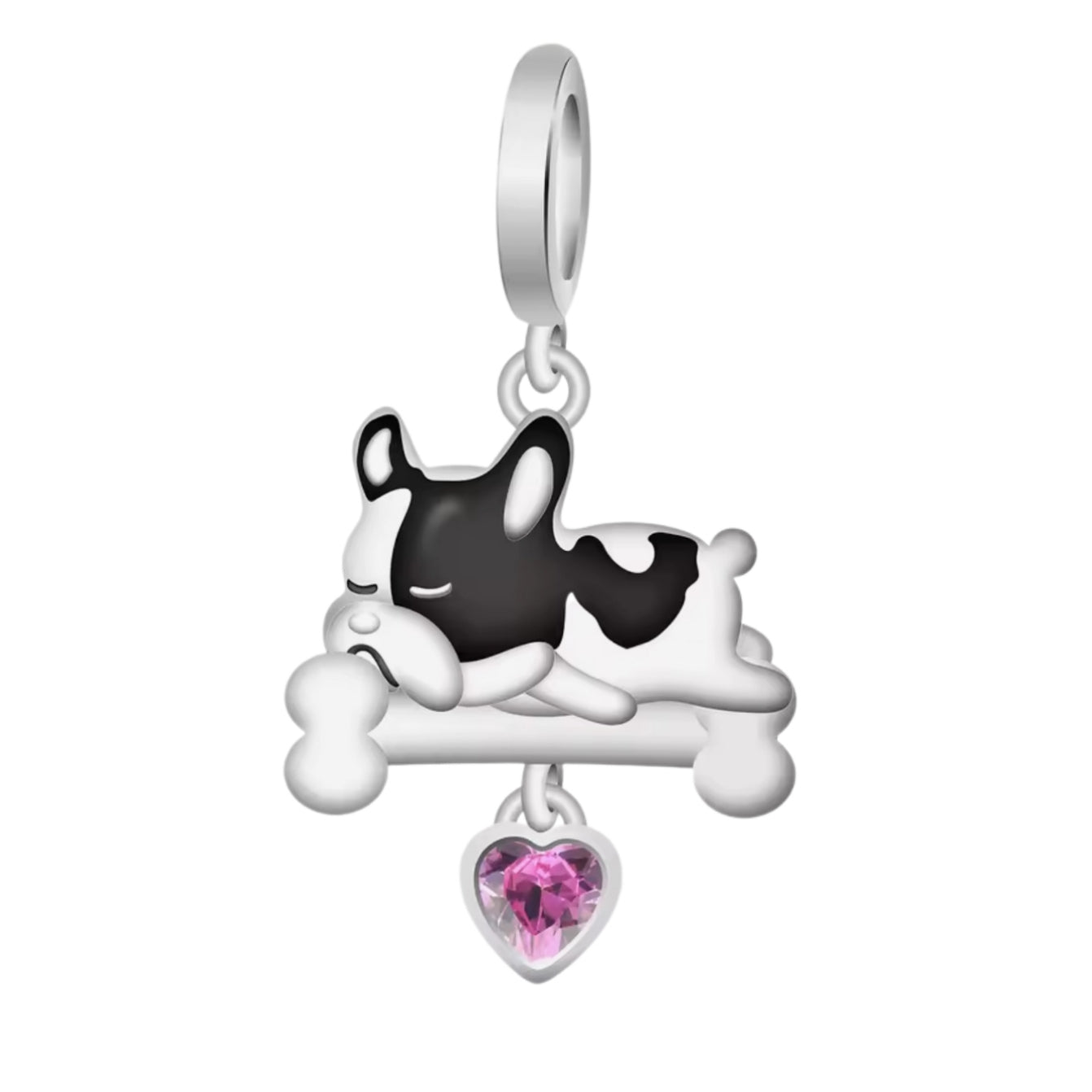 French Bulldog 'Frenchie' Sleeping on a Bone Charm
