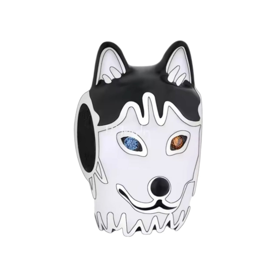 Bi-eyed Heterochromia Husky Head Bead Charm