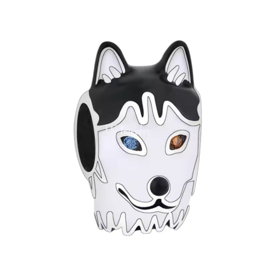 Bi-eyed Heterochromia Husky Head Bead Charm