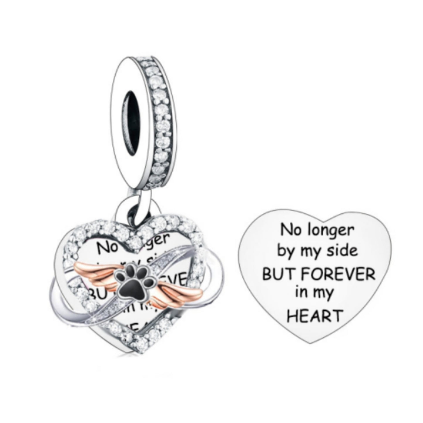 'No longer by my side' Pet Memorial Charm
