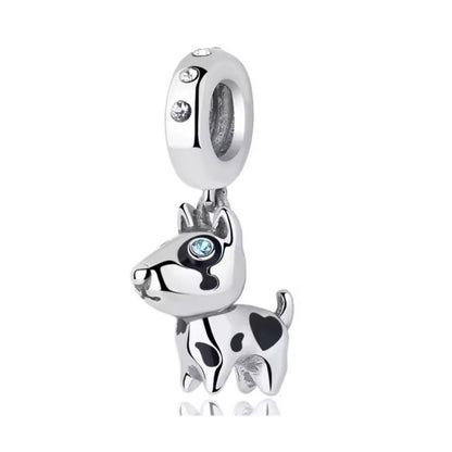 Black & White English Bull Terrier Dangle Charm