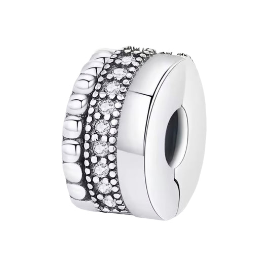 Pave Side Band Clip on Spacer Charm