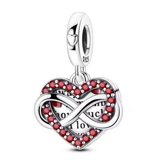 Double Heart 'Always remember how much I love you' Charm