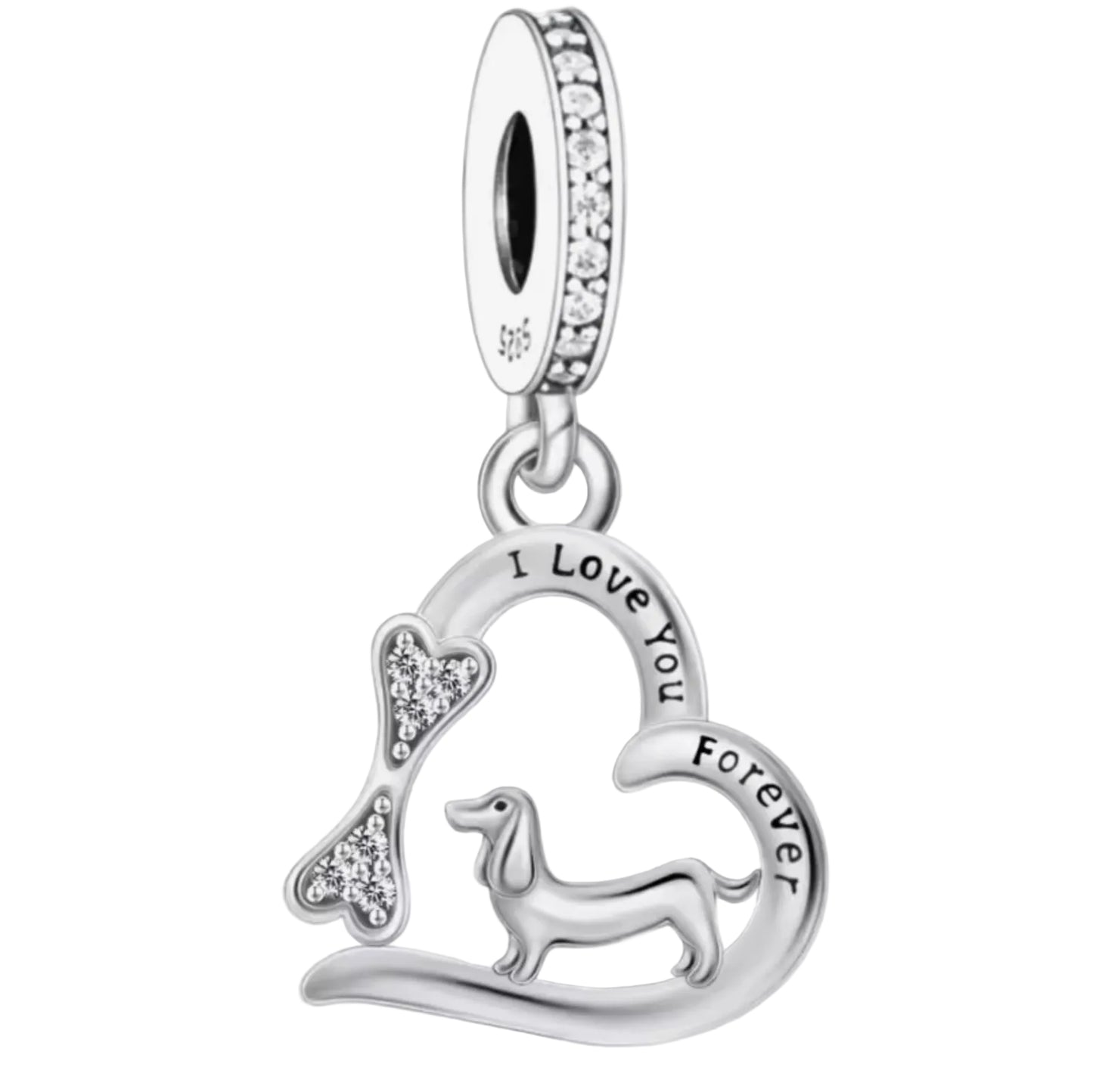 Dachshund 'I love you forever' Charm