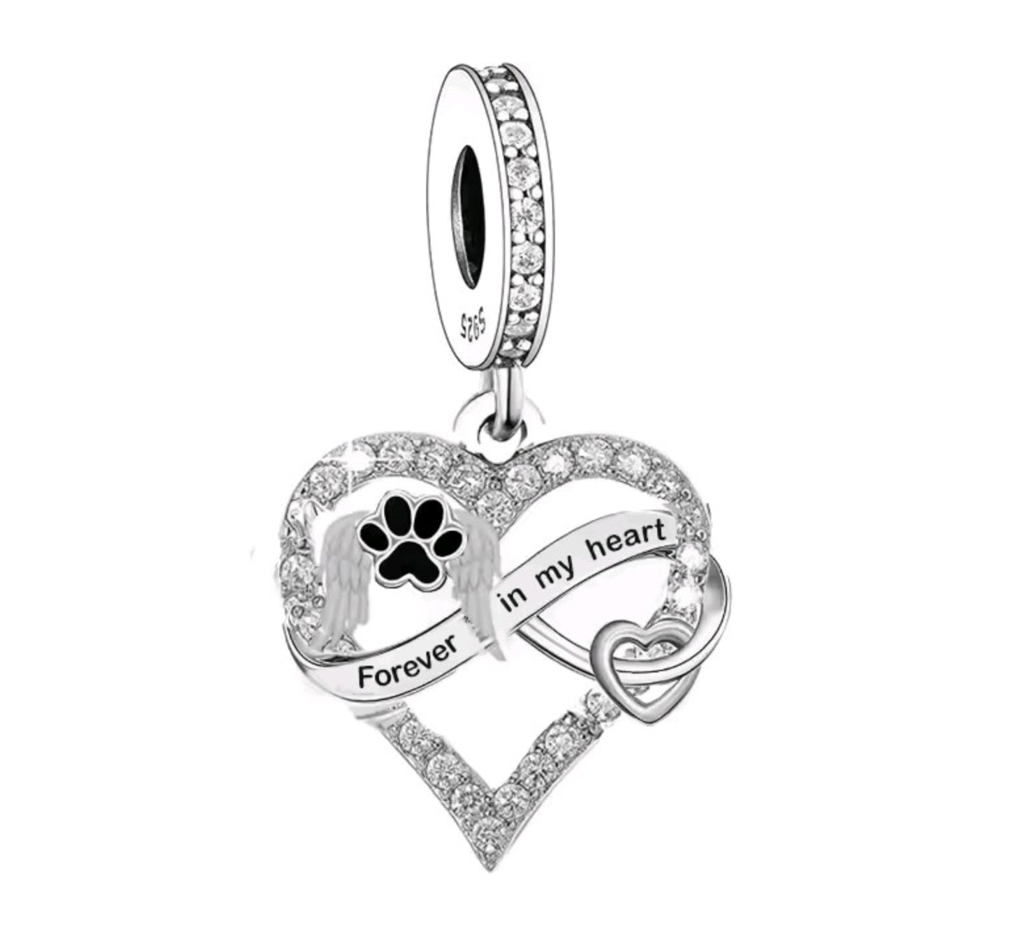 Forever in my heart Pet Memorial Charm