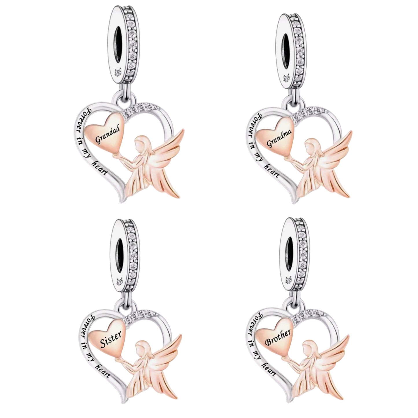 Angel Holding Heart ' Forever in my heart' Memorial Charm