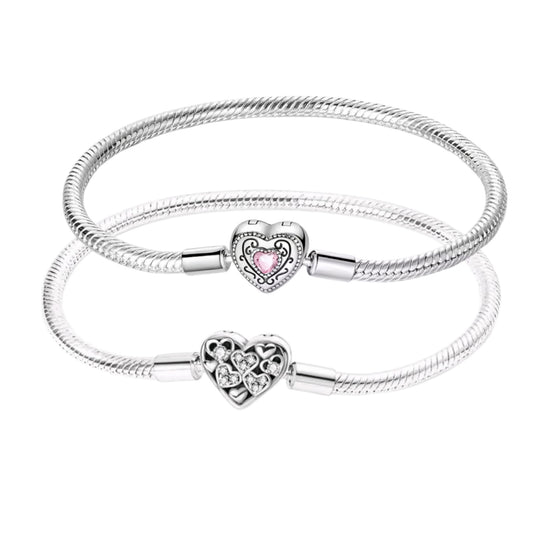 'Lucky to have you' or 'Love' Heart Charm Bracelet