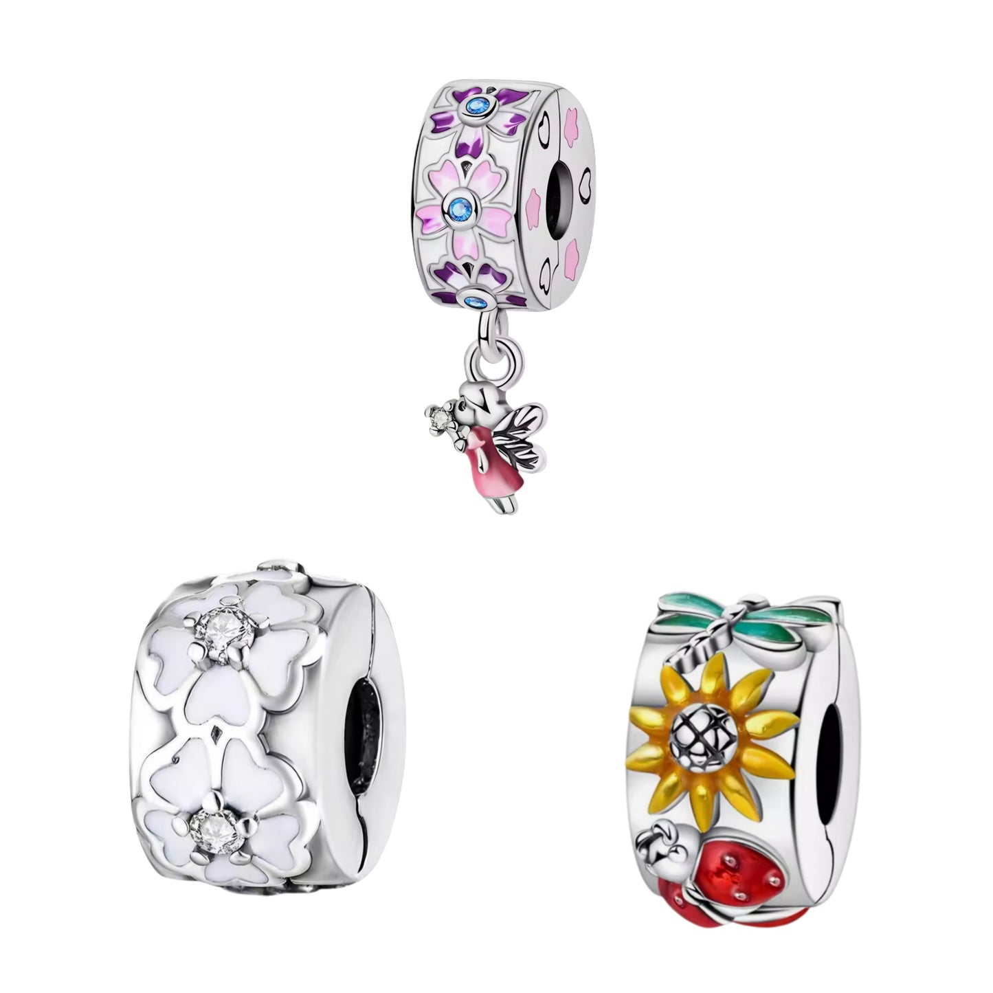 Flowers & Fairy  Clip on Spacer Charm