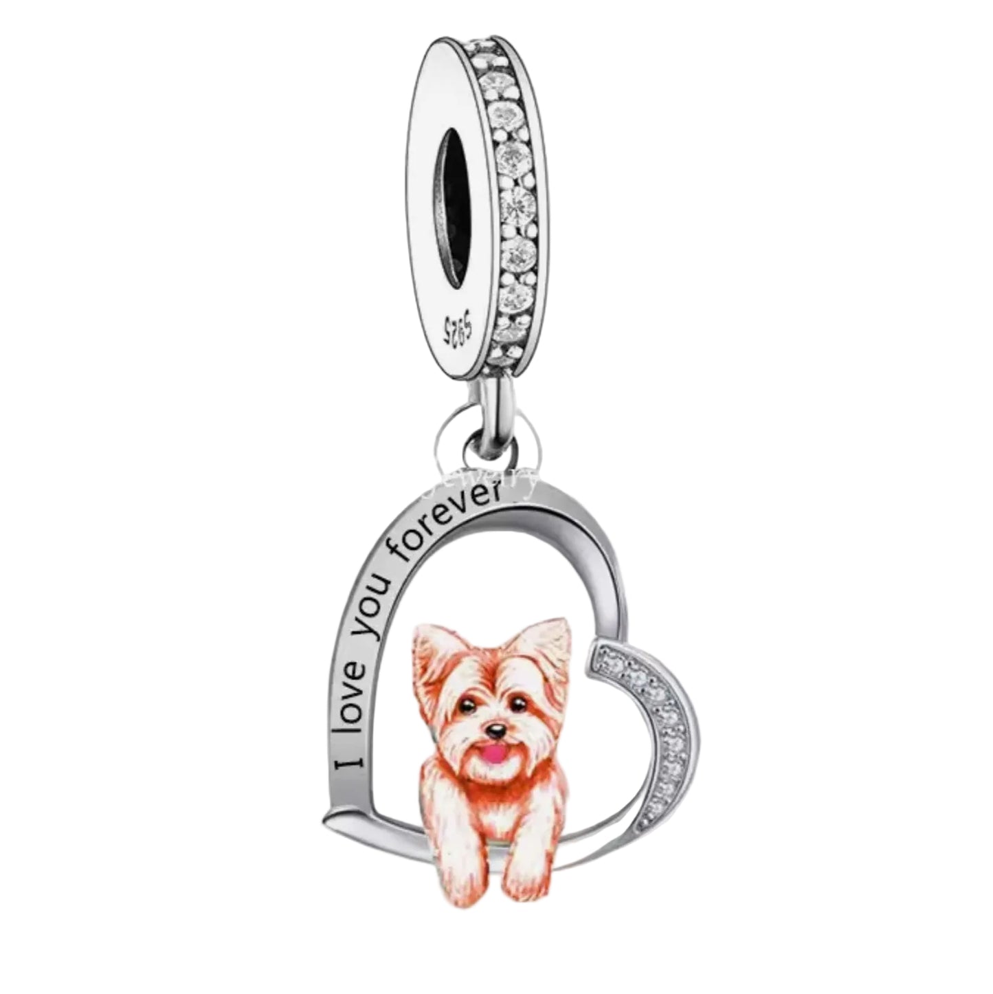 Yorkshire Terrier 'I love you forever' Charm