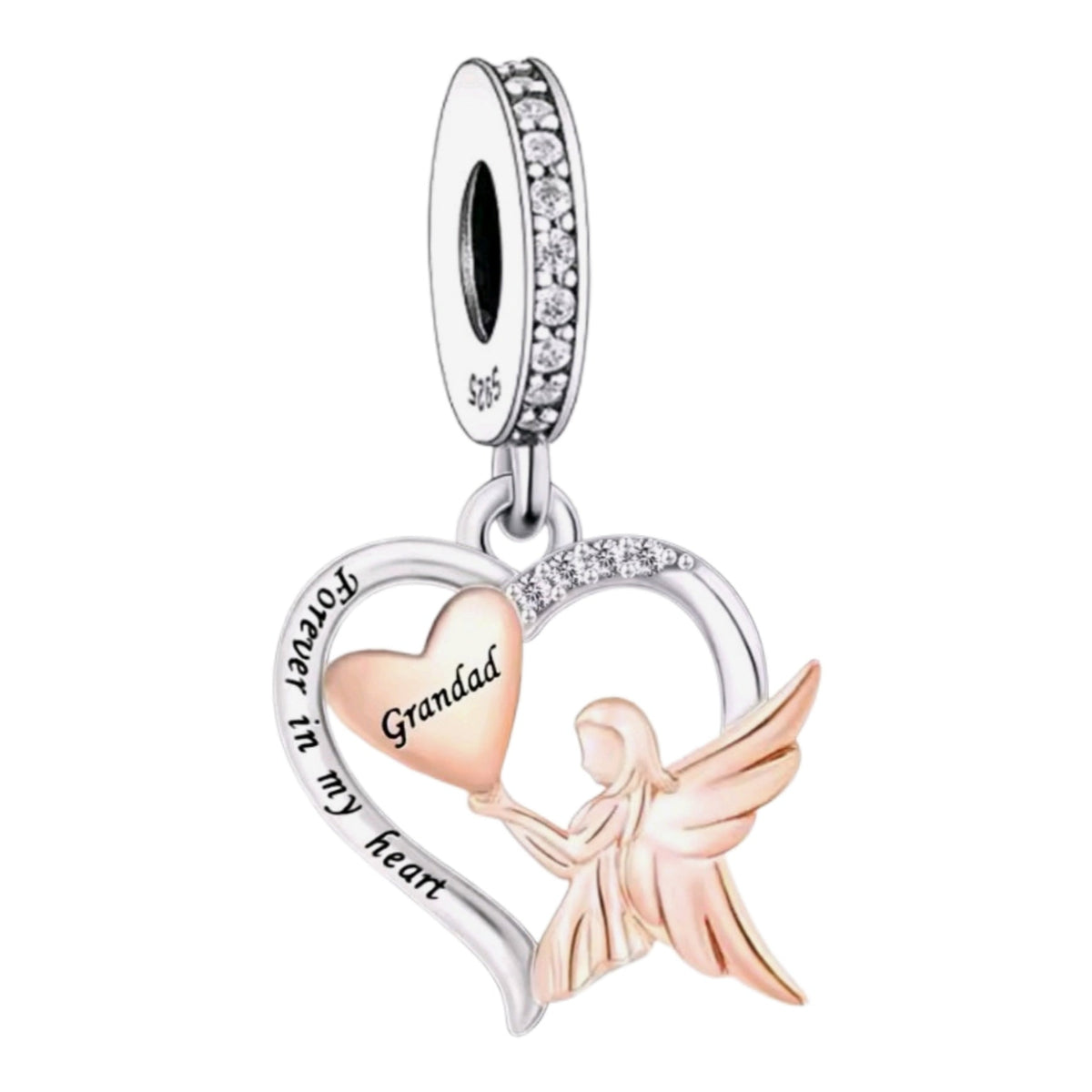 Angel Holding Heart ' Forever in my heart' Memorial Charm - Sparks Charms