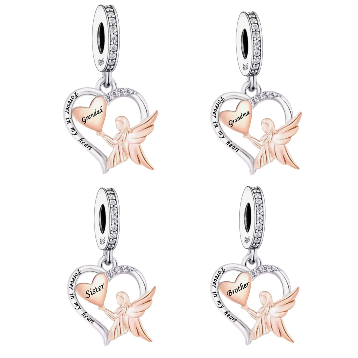 Angel Holding Heart ' Forever in my heart' Memorial Charm - Sparks Charms