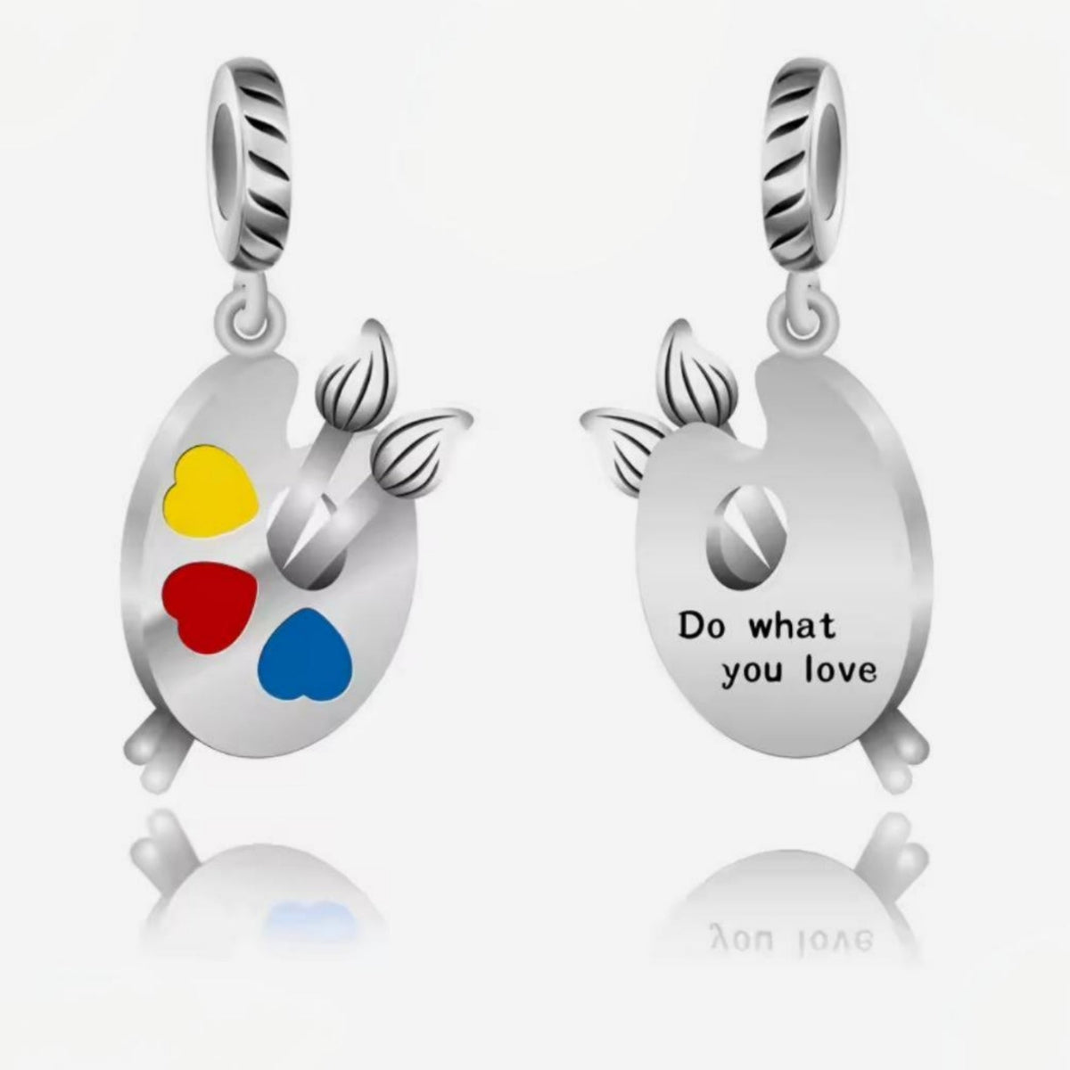 Artist Paint Pallet & Brush 'Always do what you love' Charm - Sparks Charms