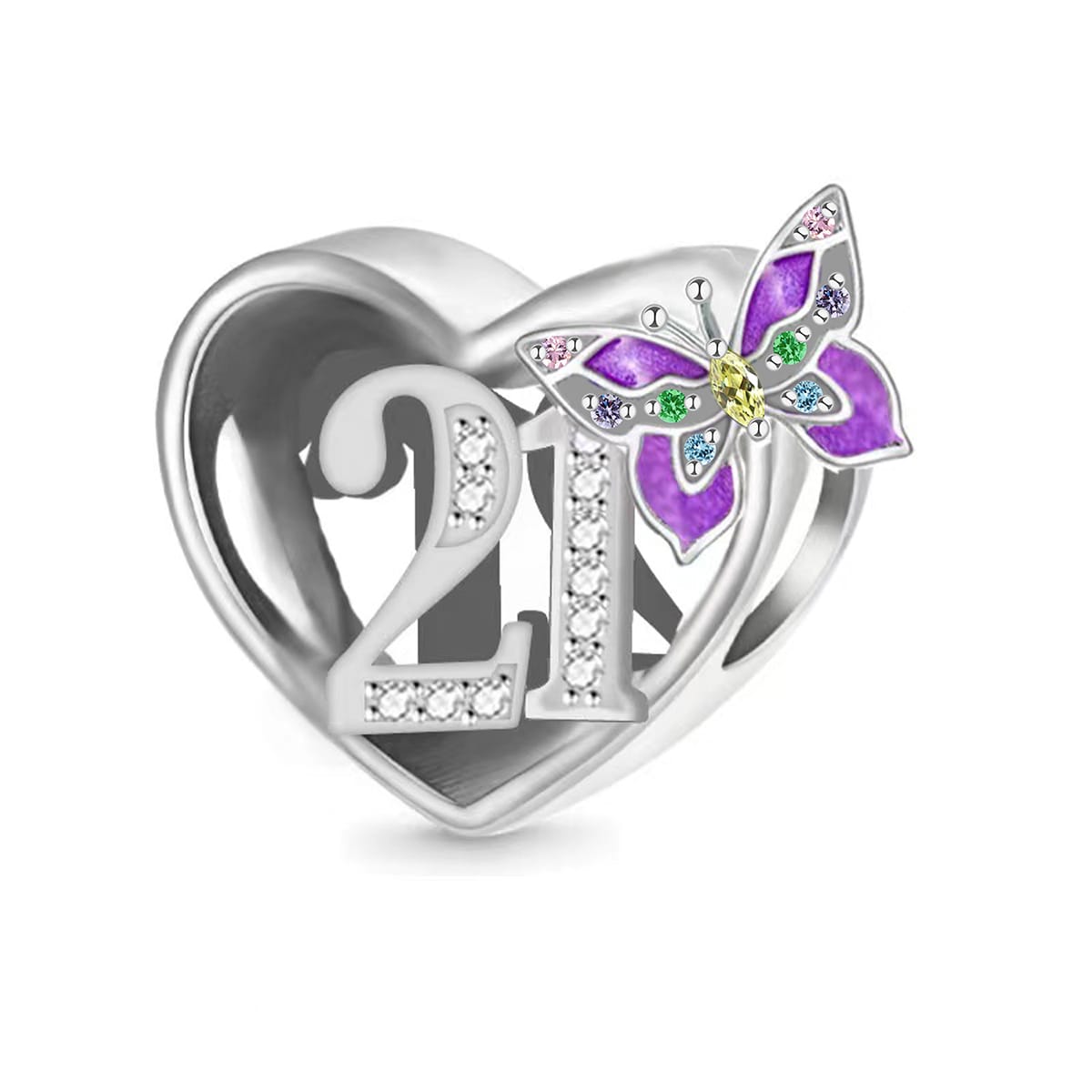 Birthday Anniversary Purple Butterfly Bead Charm - Sparks Charms