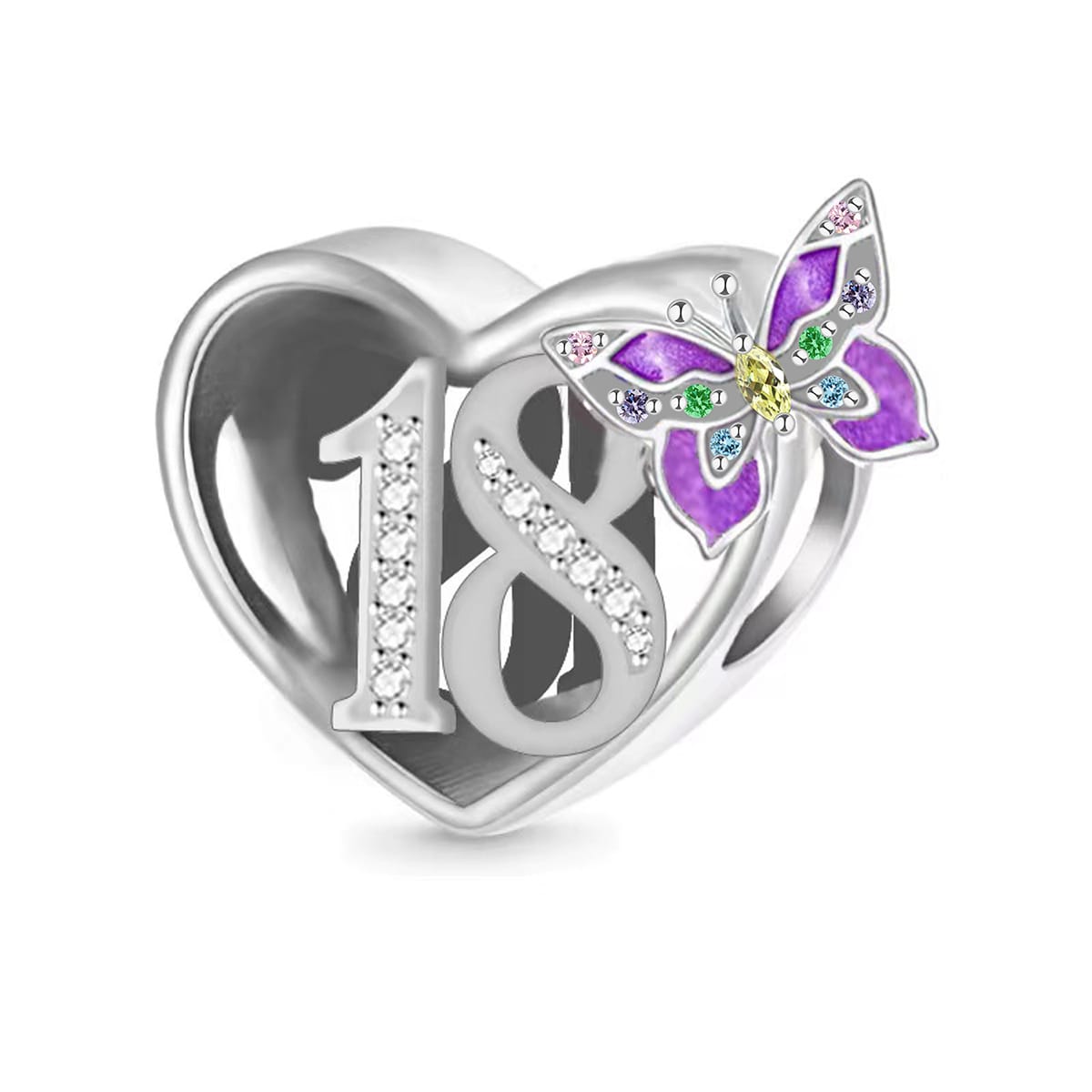 Birthday Anniversary Purple Butterfly Bead Charm - Sparks Charms