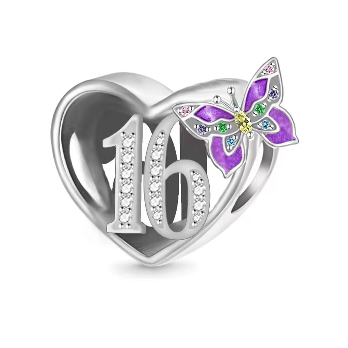 Birthday Anniversary Purple Butterfly Bead Charm - Sparks Charms