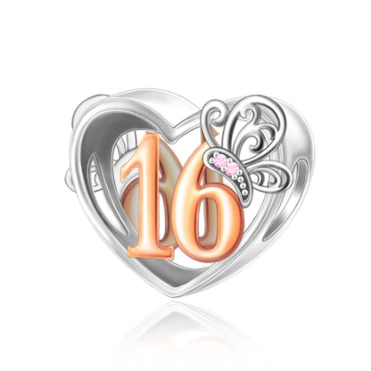 Birthday Anniversary Rose Gold Butterfly Bead Charm - Sparks Charms