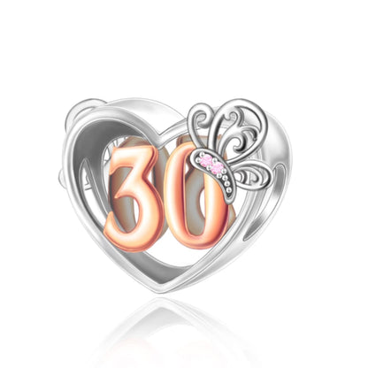 Birthday Anniversary Rose Gold Butterfly Bead Charm - Sparks Charms
