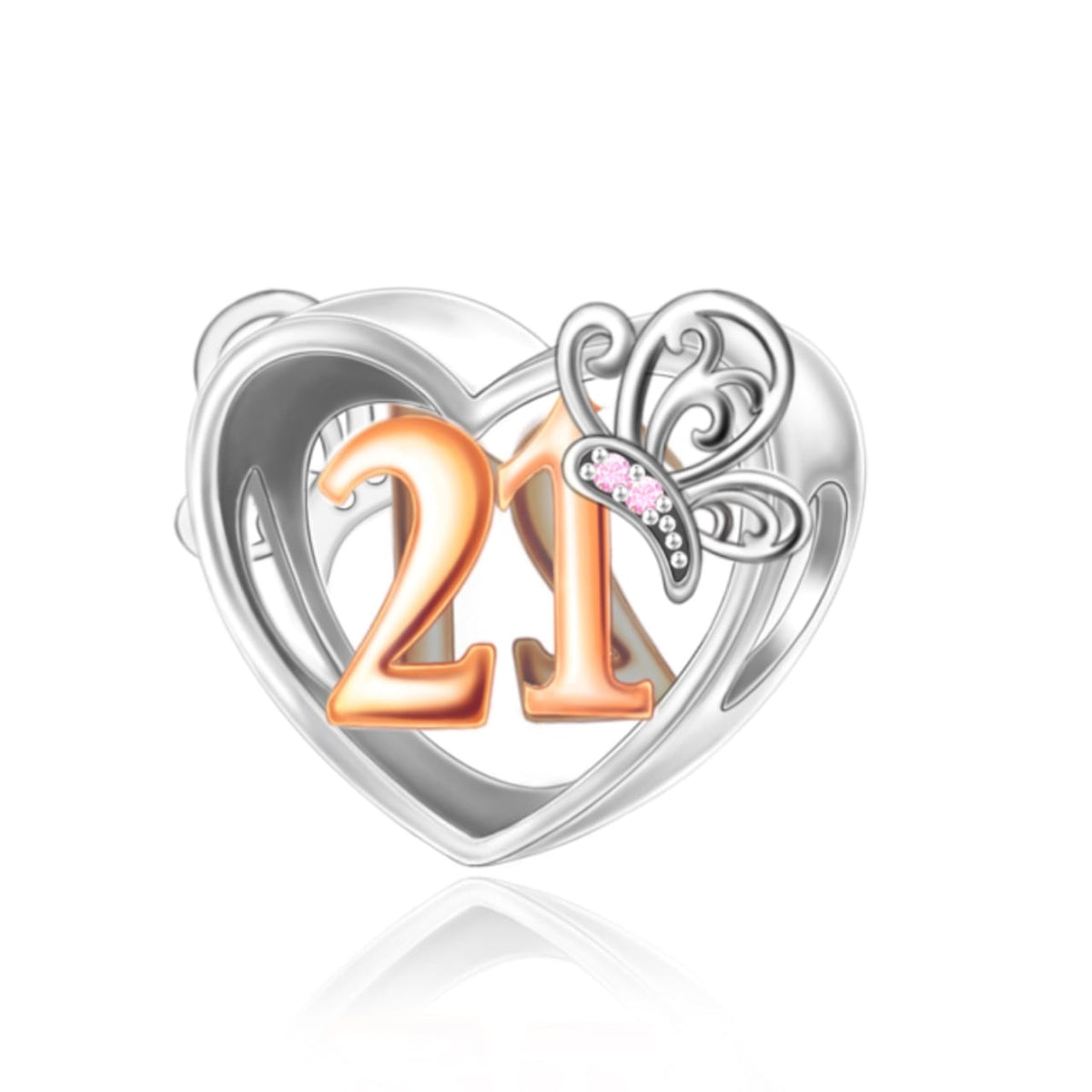 Birthday Anniversary Rose Gold Butterfly Bead Charm - Sparks Charms