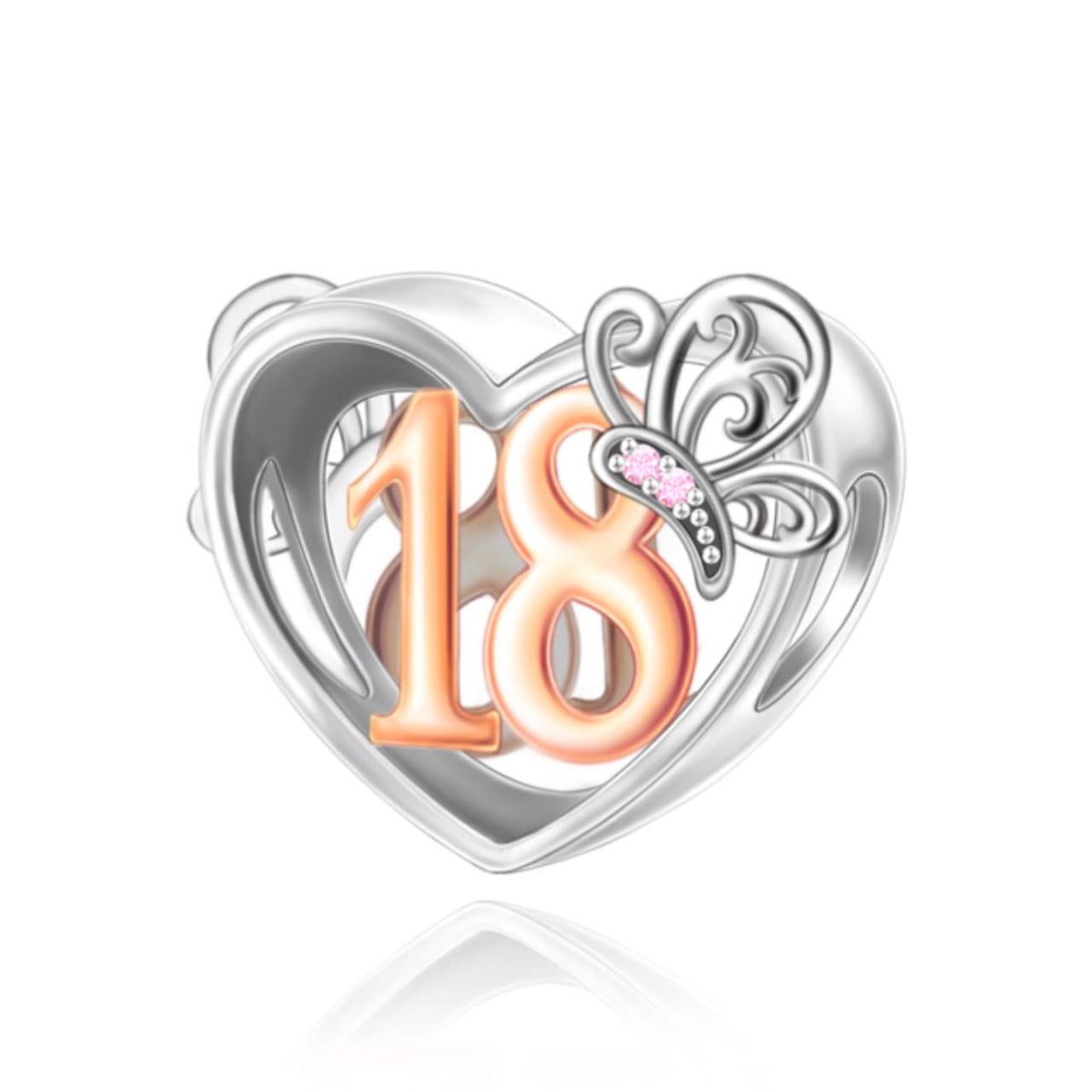 Birthday Anniversary Rose Gold Butterfly Bead Charm - Sparks Charms